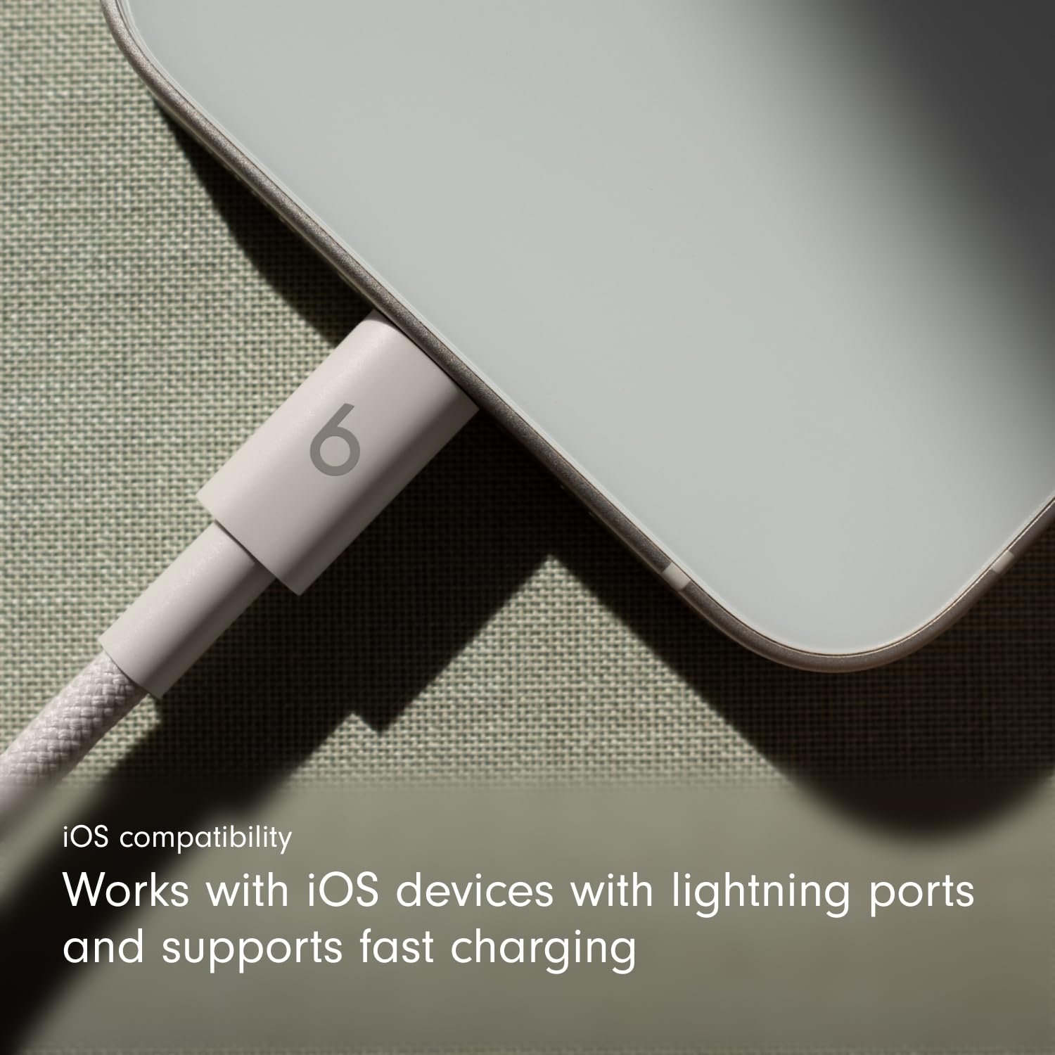Beats USB-C to Lightning Woven Cable, Fast Charging, Durable/Tangle-Free, Compatible Charger for Apple Devices w Lightning Ports (1.5 m) - Surge Stone — Amazon image 3