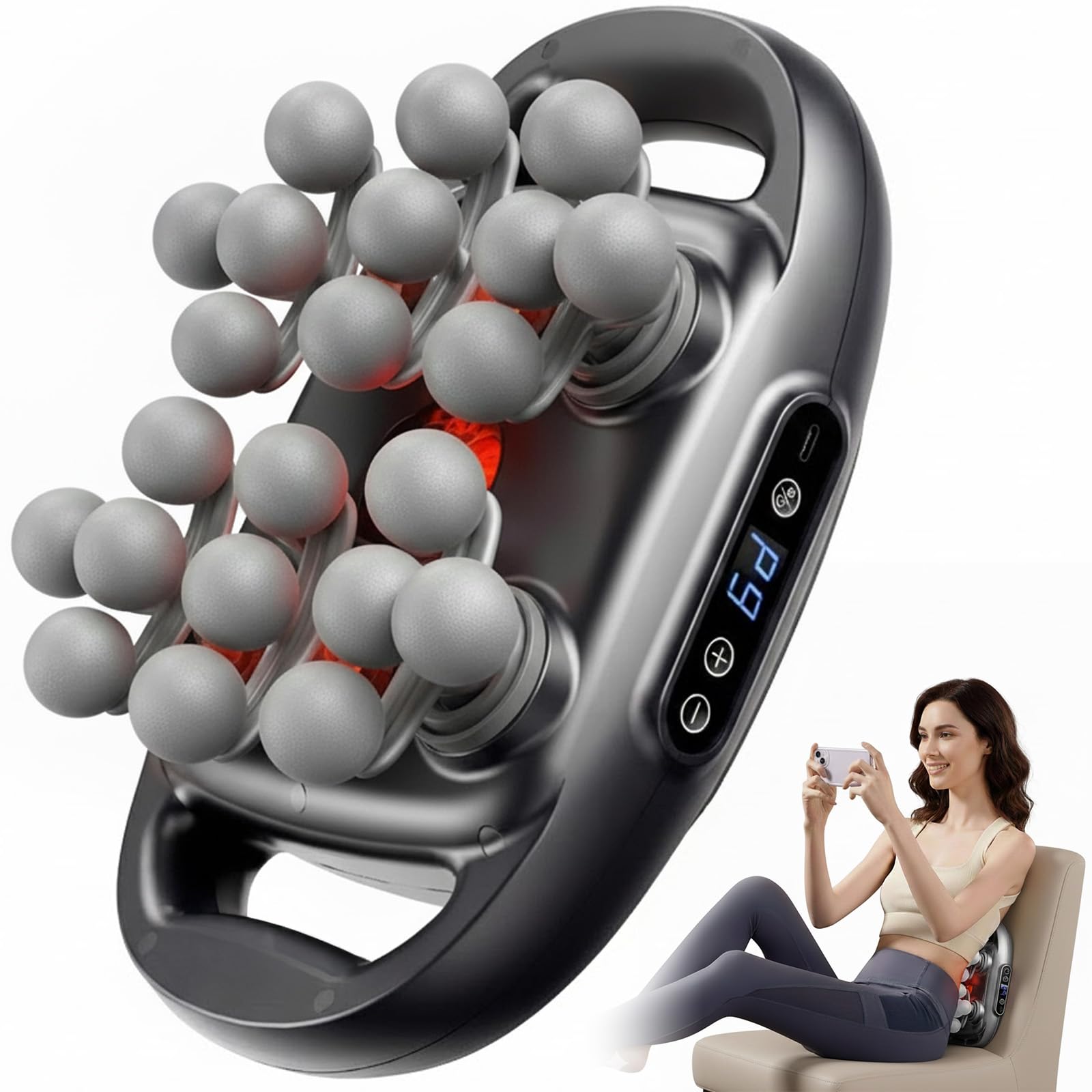 Pistolet de massage de tête avec écran LCD pour dos et jambes - 8