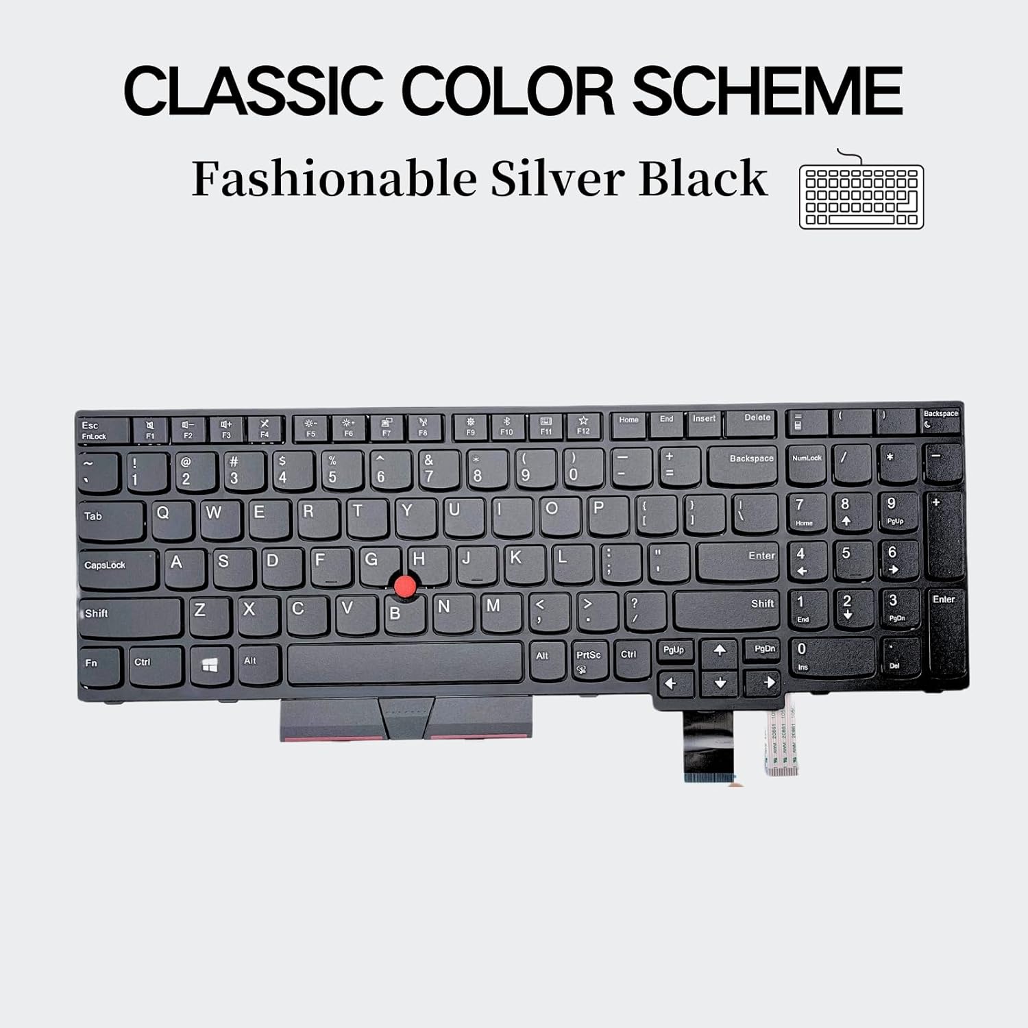 TLBTEK Keyboard Replacement Compatible with Lenovo IBM ThinkPad T570 T580 P51S P52S, P51S 20HB 20HC 20JY P52S 20LB 20LC T570 20H9 20HA 20JW 20JX T580 20L9 20LA Series Laptop