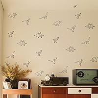 Vista 2 de QUCHENG Calcomanías de pared de dinosaurio, calcomanías de animales para dormitorio, decoración extraíble, cuarto de bebé, habitación de los niños