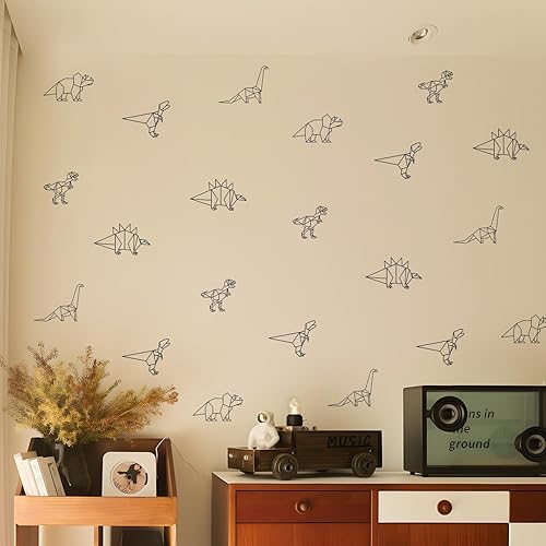 Miniatura 2 de QUCHENG Calcomanías de pared de dinosaurio, calcomanías de animales para dormitorio, decoración extraíble, cuarto de bebé, habitación de los niños,