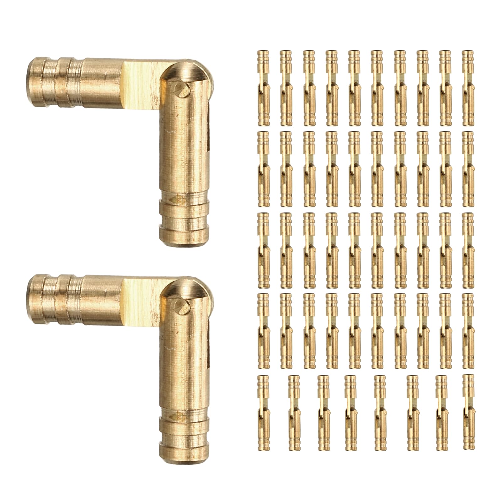 sourcing map 50 Pcs Barrel Hinges, 4 x 25 mm Jewelry Box Hinges Folding Concealed Brass Cylinder Hidden Barrel for Wooden Music Boxes Small Woodworking Projects Cabinet Doors, Yellow โ image 1
