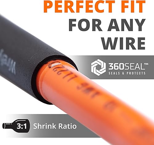 Miniatura 18 de Wirefy Kit de tubos termorretráctiles de alambre - Tubo termorretráctil de relación 3:1 - Kit de envoltura de alambre forrado adhesivo - Tubos