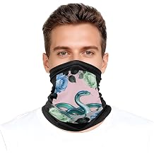 Cycling Neck Gaiter Upf 50+ Sun Protection Cooling Quick-Dry Balaclava Pink Bg Blue Snake Face Mask Breathable Bandana for Biking Motorcycle Running Hiking & Outdoor Work