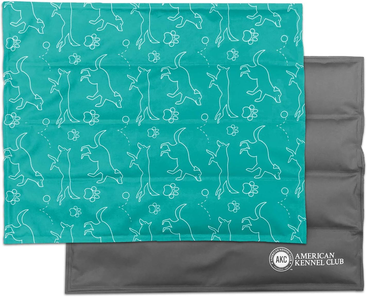 American Kennel Club AKC Herrringbone XXL Pet Cooling Mat, Gray