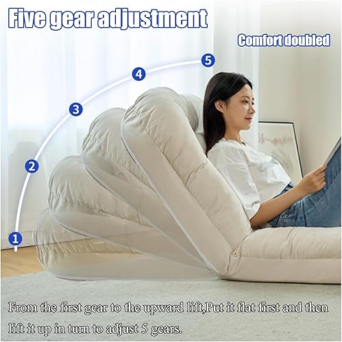 Miniatura 4 de Sofá cama perezoso, acolchado suave, silla de juegos de respaldo alto, fundas de sofá de tatami, sofá de suelo perezoso fácilmente plegables para