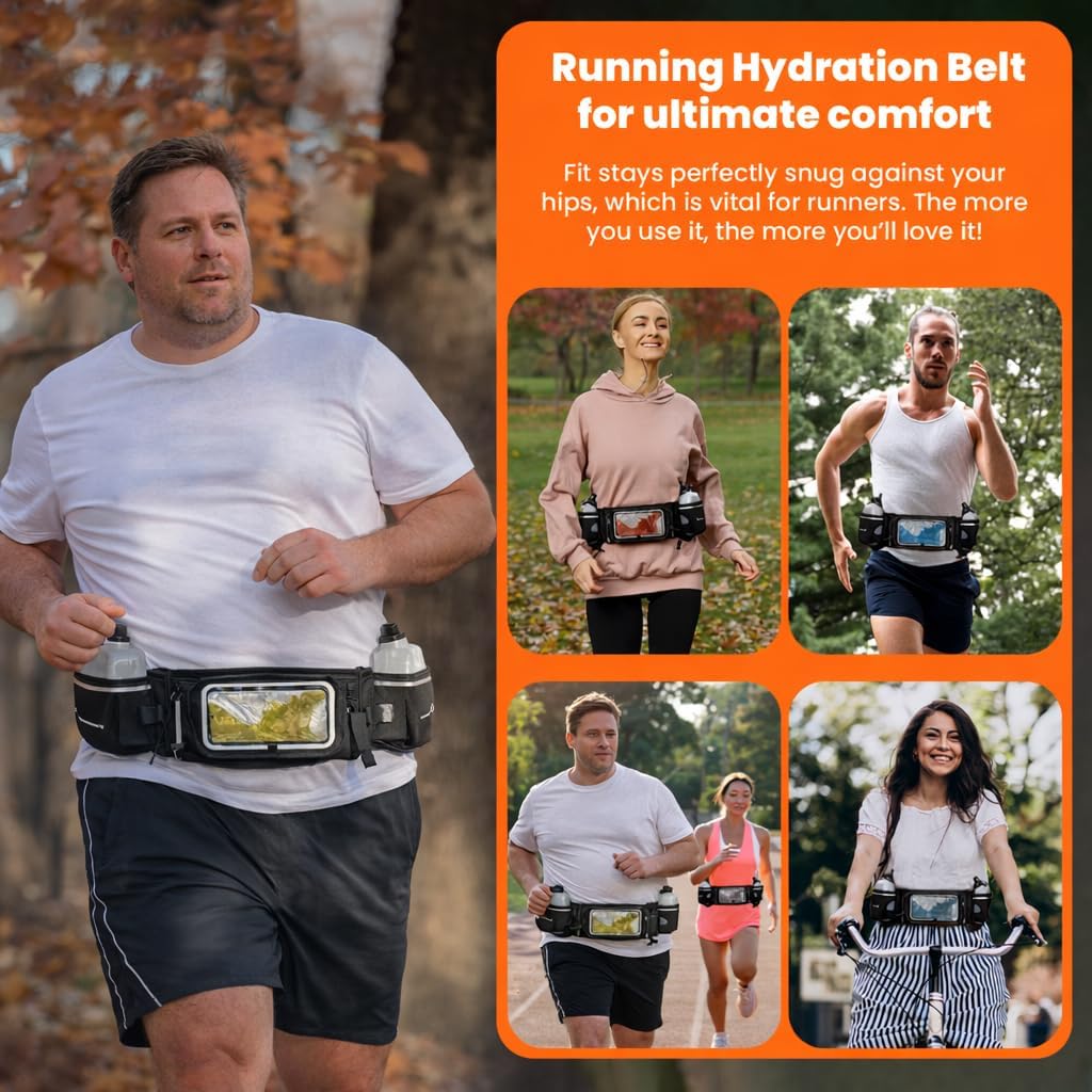 Runtasty Extender Only for the Winners' Hydration Running Belt – Designed Exclusively for the Running Fuel Belt with Tilt-Up Touchscreen-Ready Window – Expands Fit from 27" to 51" (S to 2XL)!