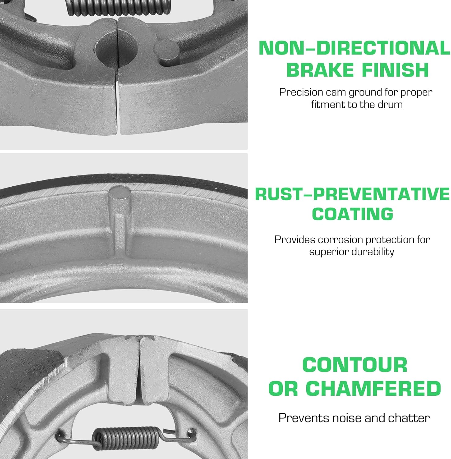 Youxmoto Front Rear Brake Pads Shoes for Suzuki Eiger 400 LTF400F/LTA400F 4x4 (2002-2007) ; LTA400 2x4 (2006-2018), Drum Brake Shoes