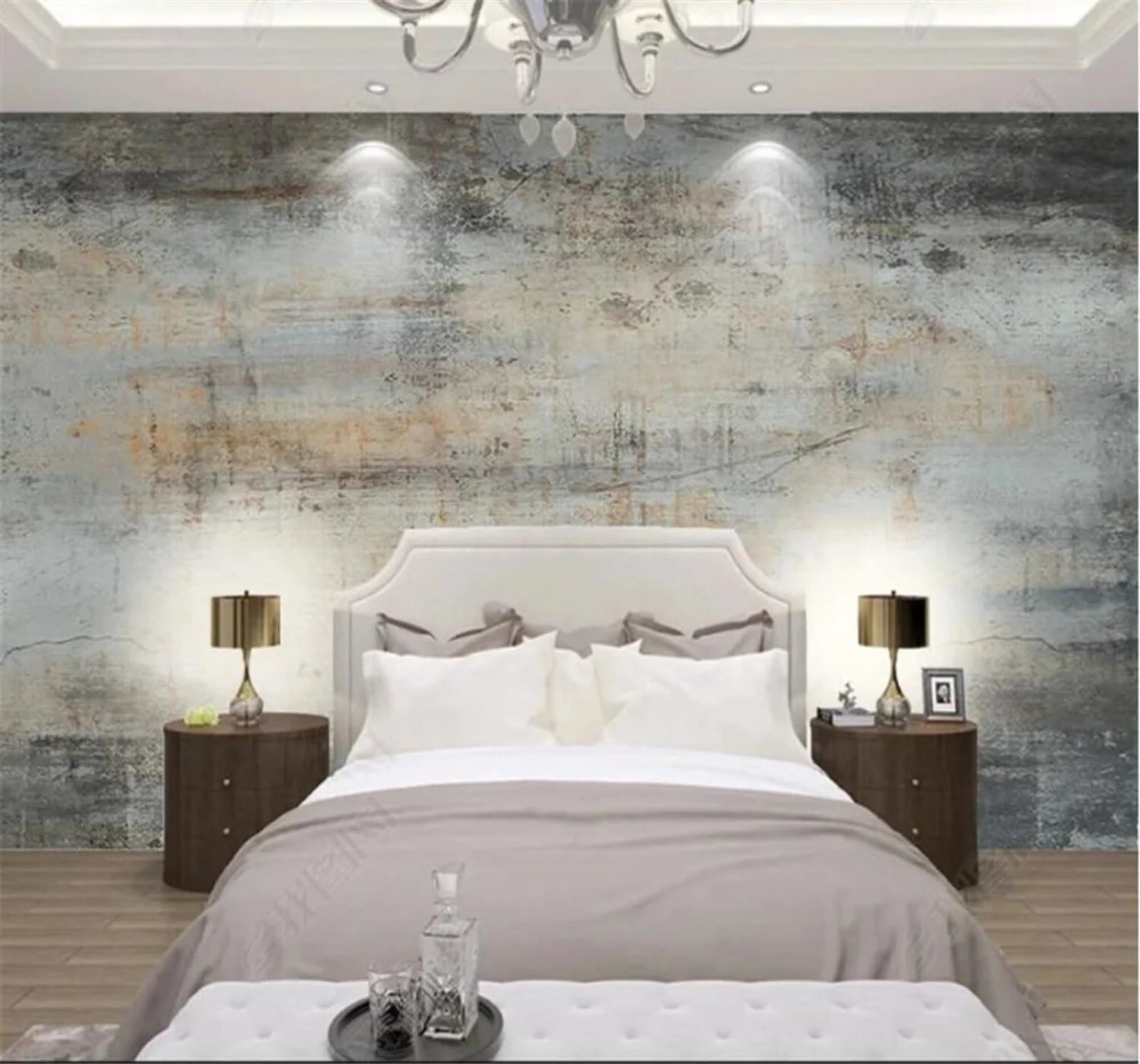 Tzxztt Hand Painted Vintage Grey Concrete Wall Industrial Style Modern 3D Wallpaper Premium Textured Silk Neutral Tones Material Ideal for Living Room Bedroom-400cm×280cm