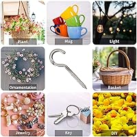 Vista 6 de Axe Sickle Gancho de tornillo grande resistente de 3 pulgadas Gancho de techo Gancho de taza de plata 20 piezas