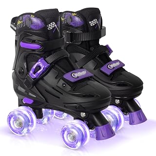 Nattork Adjustable Roller Skates for Kids Boys Girls- Teen Youth Age 4-16 - Cool Racing Car Indoor Outdoor Gift Idea for Birthdays Christmas - Amazon product rated Grade A