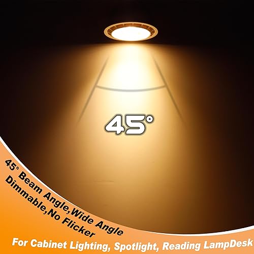 Miniatura 5 de PAR16 - Bombillas LED regulables de 6 W (equivalente a 60 vatios), bombillas Curio para gabinete, bombilla empotrable E26 de base media, cuello