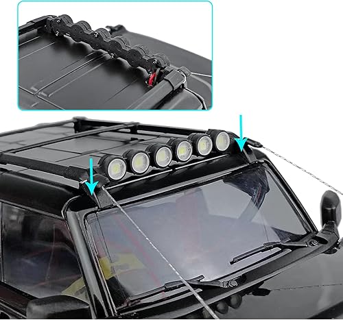 Miniatura 5 de Benedict Harry 6LED Barra de luz de techo Foco Faros traseros para 1/18 TRX4-M RC Crawler actualización de coche