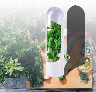 Herb storage containers for refrigerator.Herb Saver for Refrigerator, Fresh Herb Keeper for Cilantro,Parsley, Asparagus, Mint, Keeps Vegetables for 2-3 Weeks