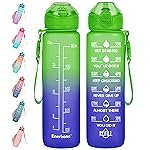 Enerbone 32 oz Water Bottle with Times to Drink and Straw, Motivational Drinking Water Bottles with Carrying Strap, Leakproof BPA & Toxic Free, Ensure You Drink Enough Water for Fitness Gym Outdoor