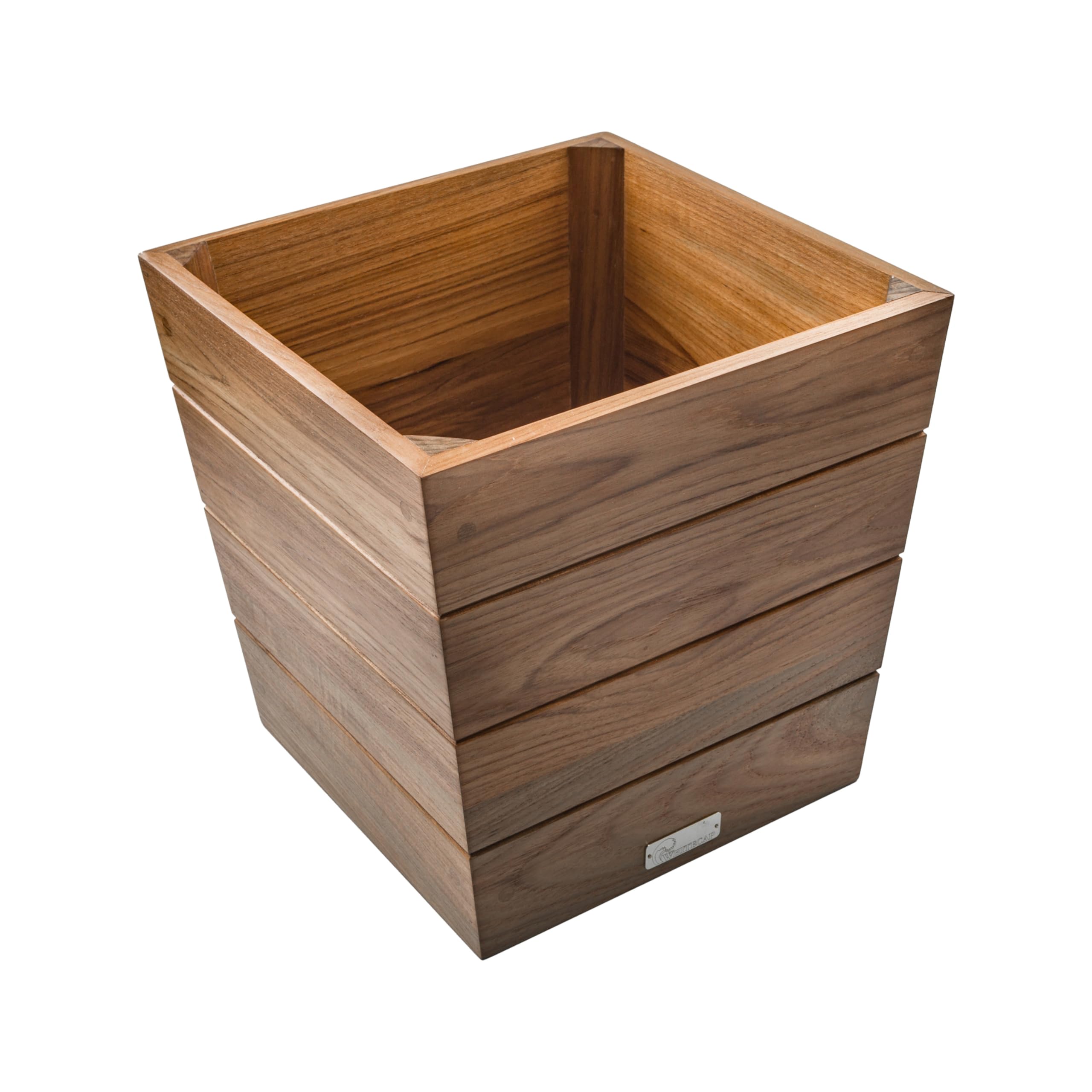 Jardinière en teck Whitecap 63110 | Pot de fleurs carré compact pour sublimer votre balcon