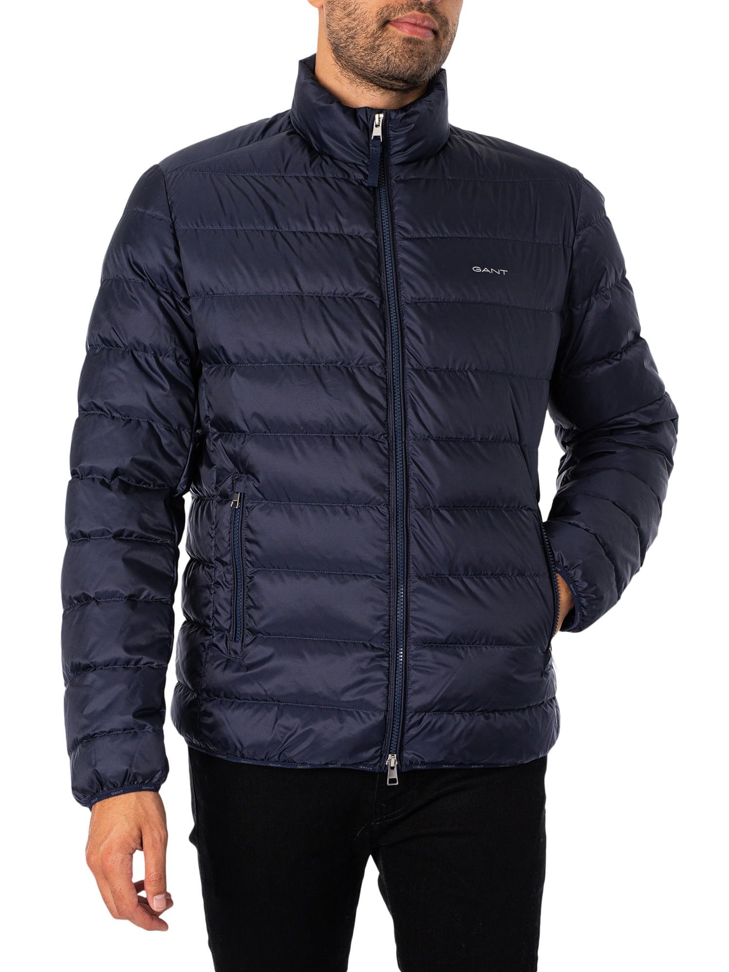 GANT Men's Light Down Jacket, Evening Blue, S
