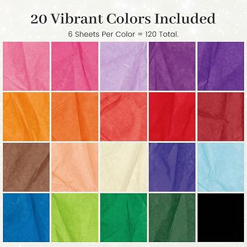 Miniatura 8 de Koogel 120 hojas de papel de seda a granel, papel de regalo de 20 x 14 pulgadas para bolsas de regalo de Navidad, manualidades, boda, fiesta