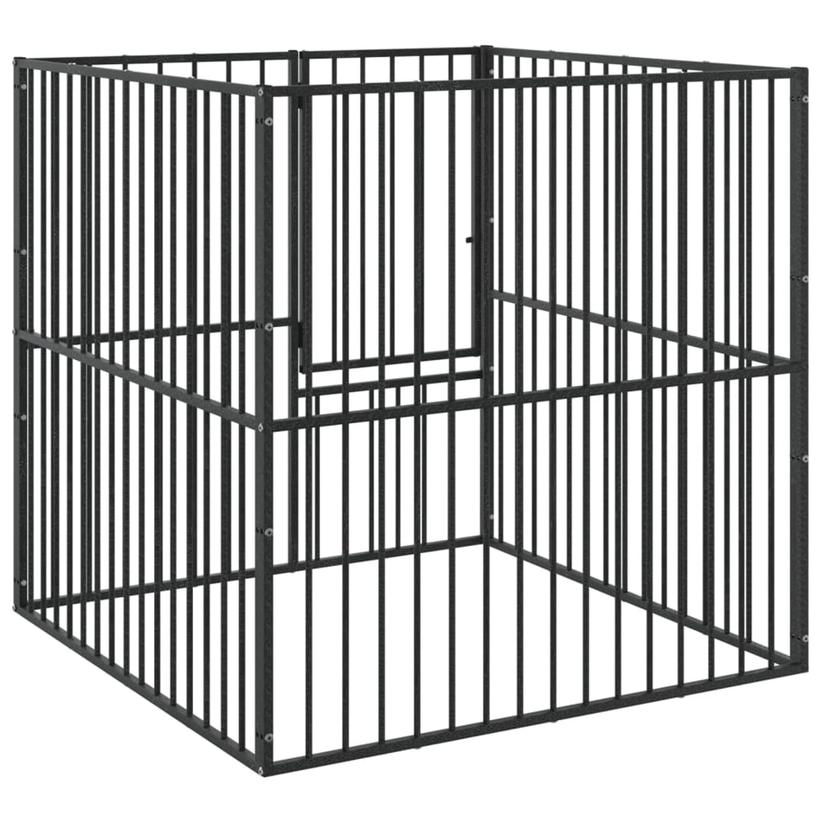 Homgoday Klatka dla psa, kojec dla psa 4 panele czarna stal ocynkowana, klatka dla psa wewnętrzna klatka dla psa Kennel dla psów klatki dla psów ogrodzenie dla psów na zewnątrz model 172210