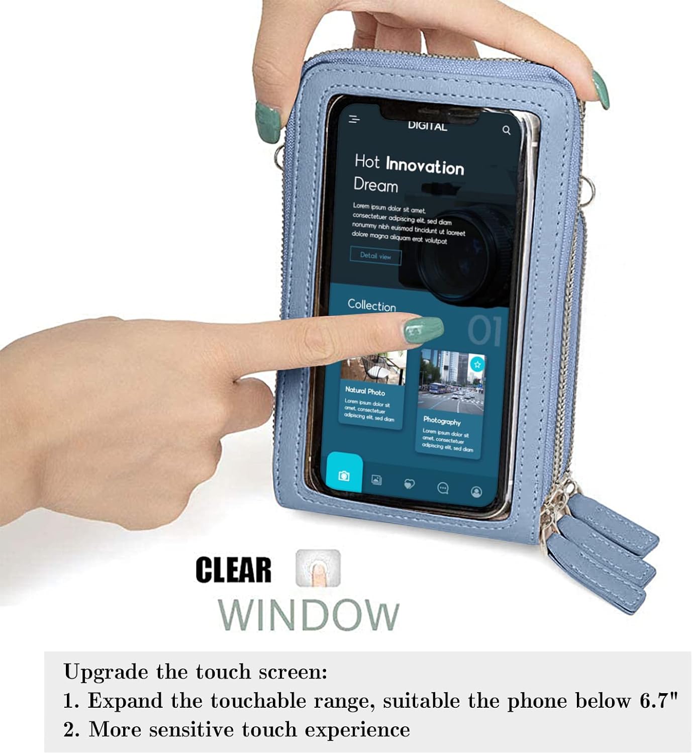 Goopai Women Large Touch Screen Crossbody Phone Purse cellphone Bag with 2 straps 6 71lsKhsPCpL. AC SL1500