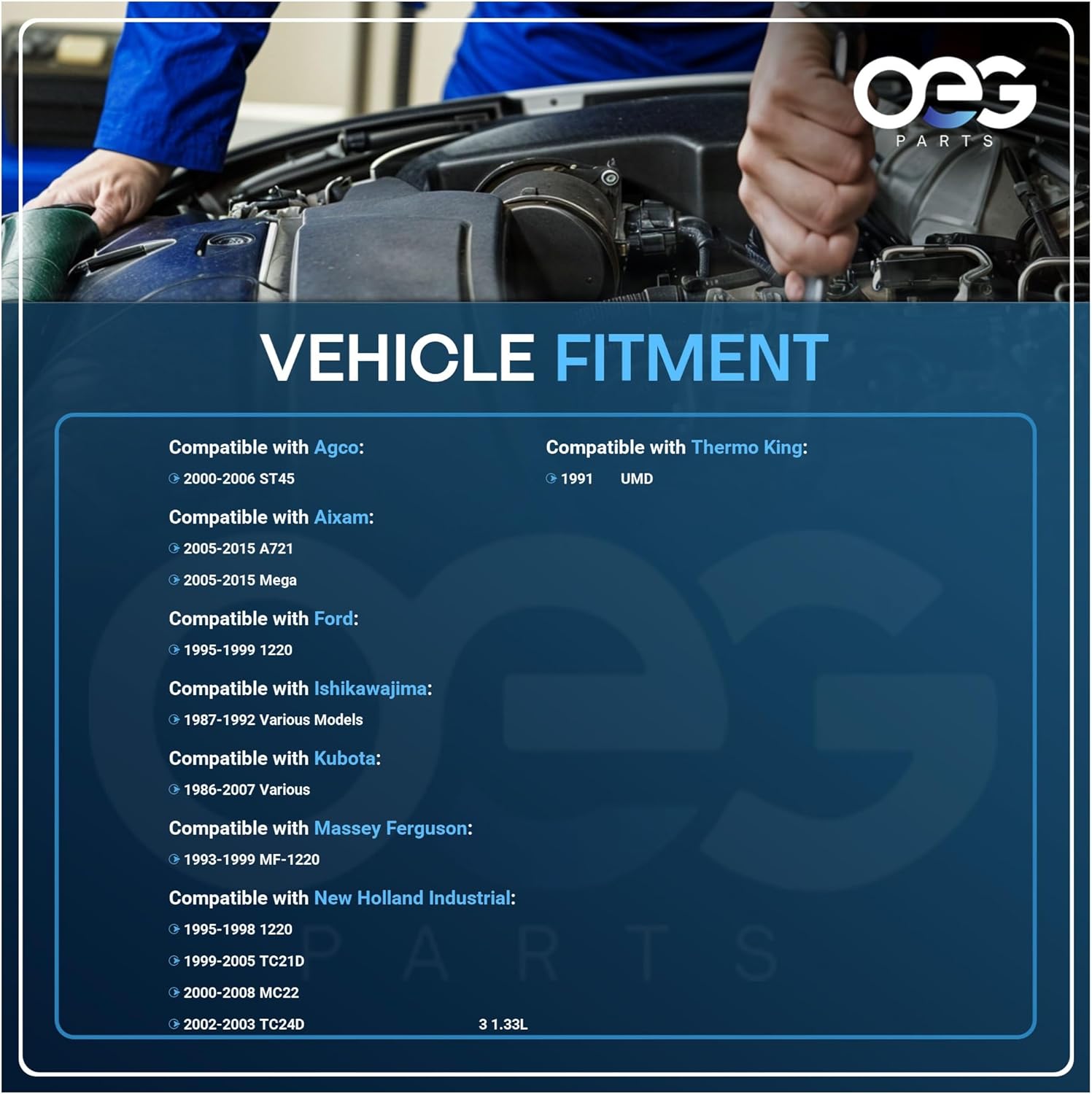 OEG Parts New Alternator Compatible With Massey Ferguson Tractor Gc2300 Mf1215 Mc1220 Mf1225 Mf1250 100211-6780 101211-1060 101211-1290 101211-1310 101211-2480 18504-6430