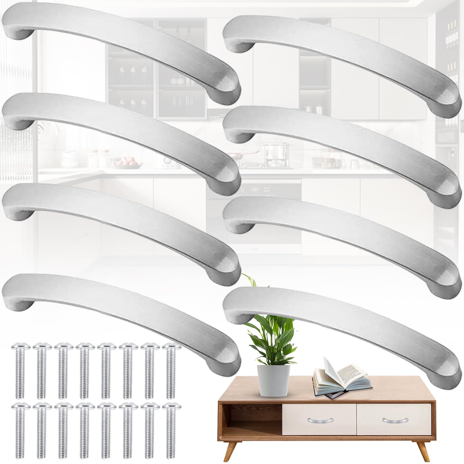 6 Pièces Maniglie Per Mobili Moderni, Maniglie Armadio Con Viti - Foto 3