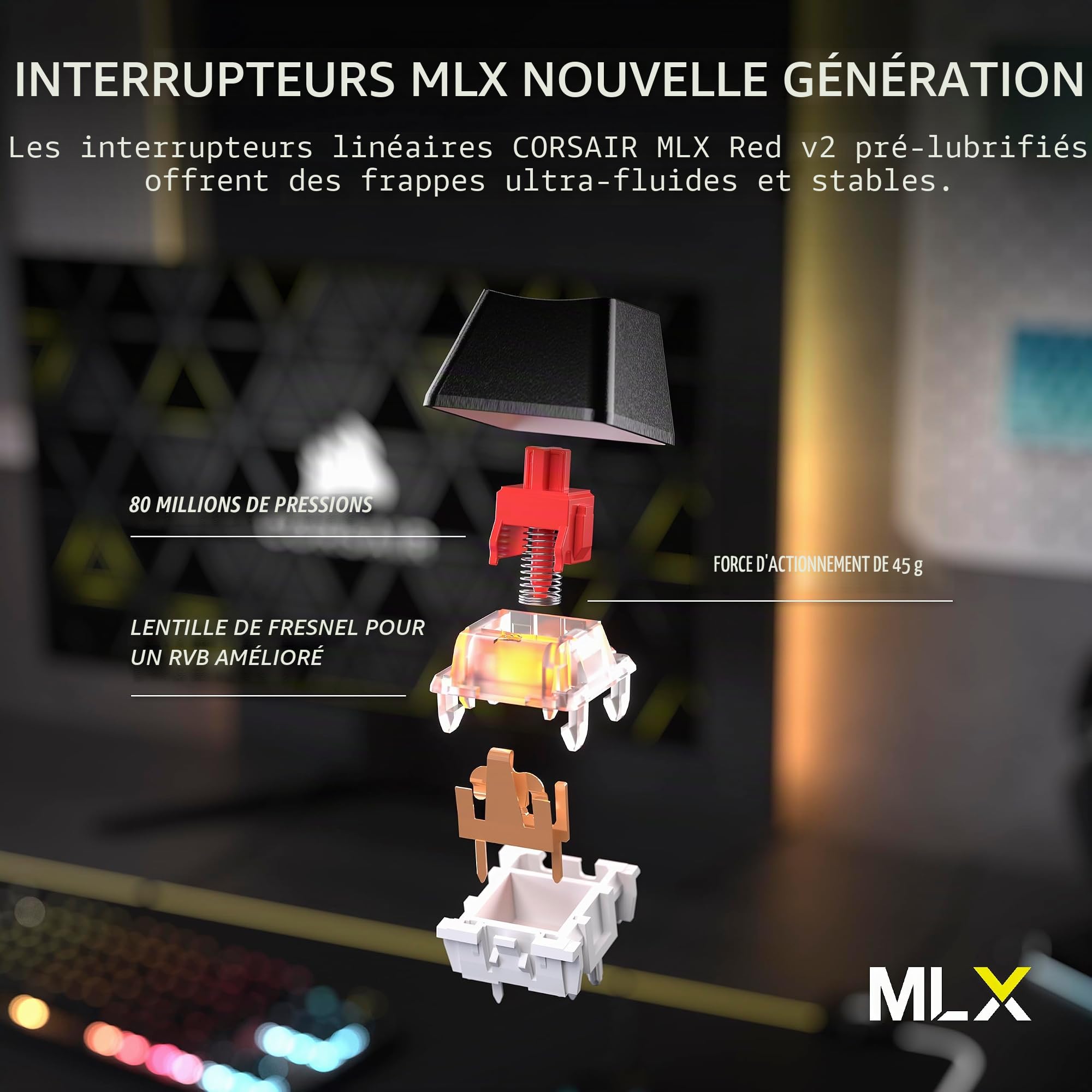 Corsair K70 Core TKL Wireless RGB Tenkeyless Clavier Gaming Mécanique - Commutateurs Linéaires Corsair MLX Red v2-Linéaires Pré-Graissés - SOCD - Amortissement Sonore - ABS Double-Shot Keycaps