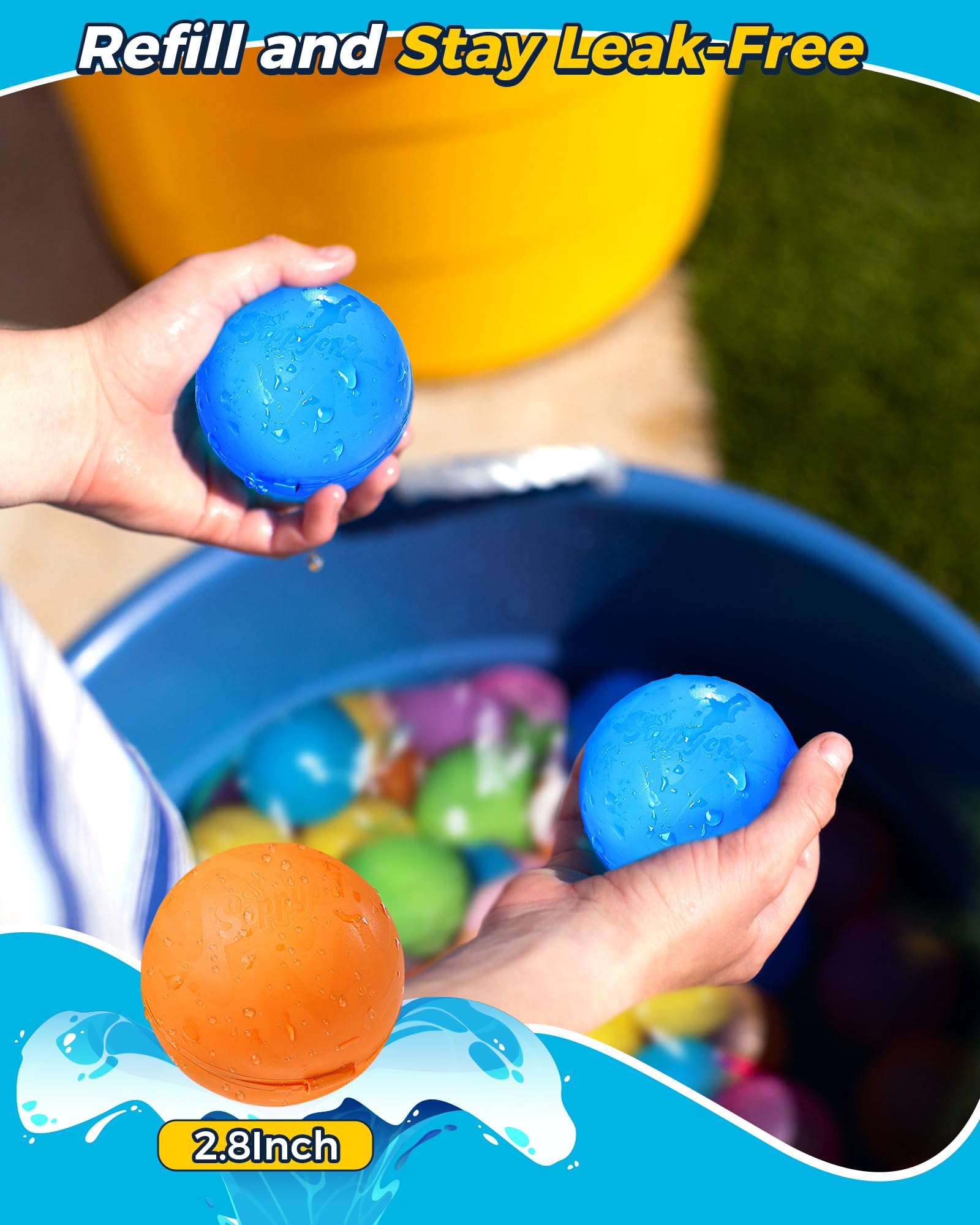 30 Bombes à Eau Réutilisables - Jouet Piscine Plage - Coton Absorbant - Pour Enfants Et Adultes