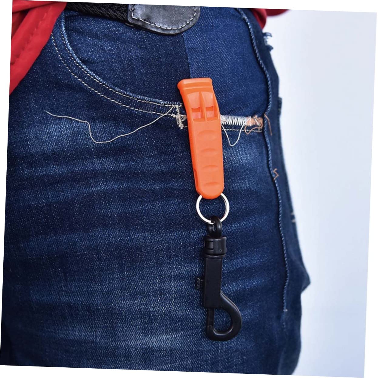 BESTonZON Fischietto D'emergenza Campeggio Emergenza Fischio Partite Palestra Whistle Rescue Camping Fischio di Sopravvivenza All'aperto Fischietto con Gancio Plastica Orange