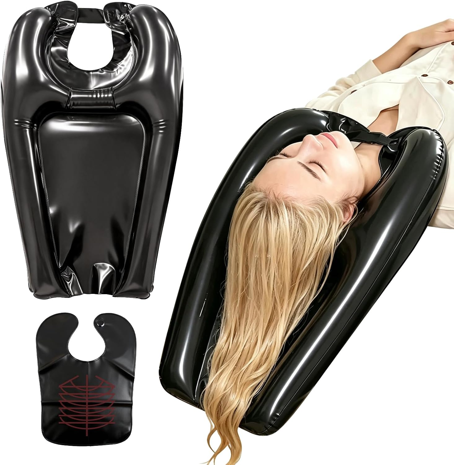 Inflatable Shampoo Basin, Portable Shampoo Bowl, Hair Washing Basin