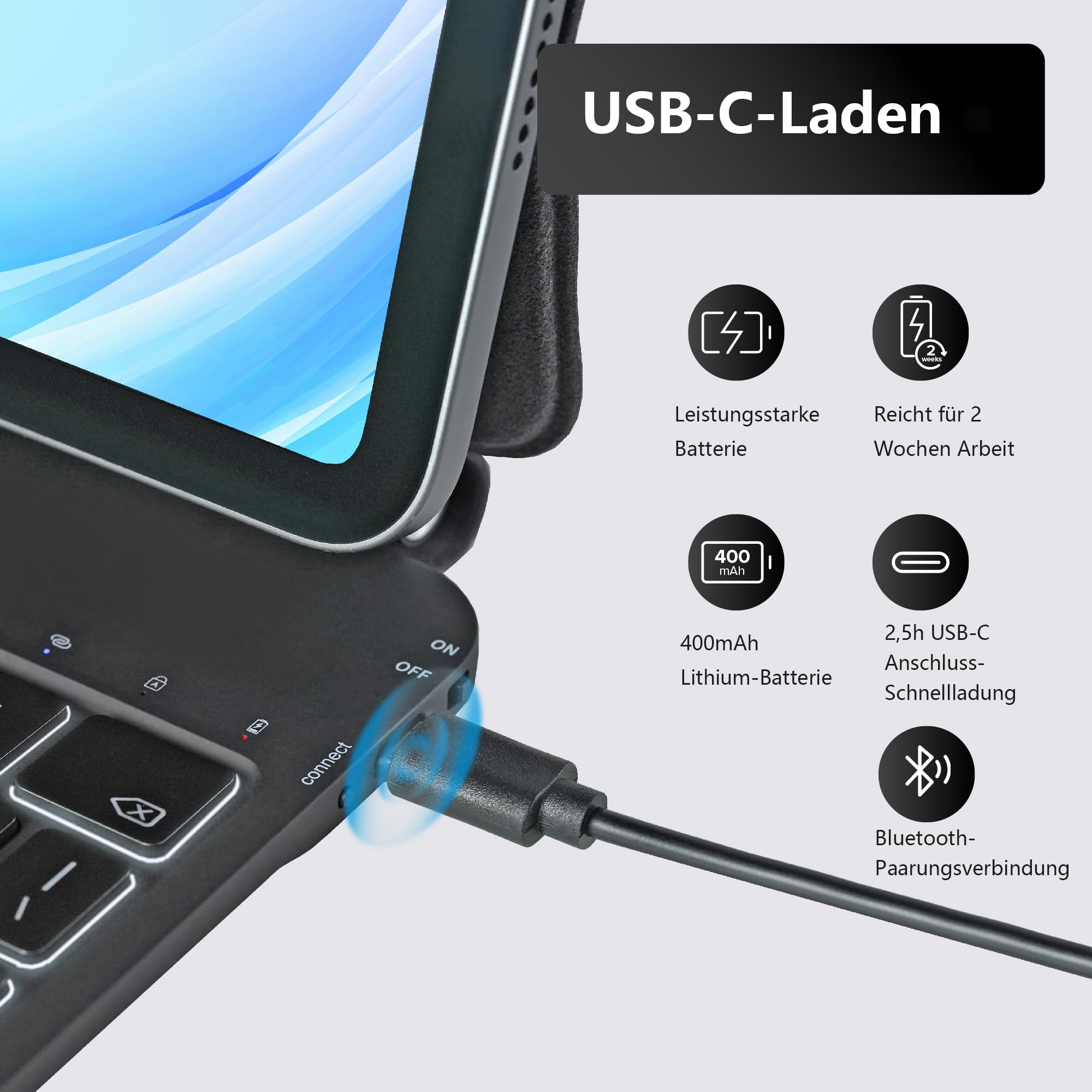 Magic Keyboard do iPada 10. generacji 2022 / iPad (A16) 11. generacji 2025, etui z klawiaturą, stojakiem magnetycznym, wbudowanym gładzikiem, QWERTZ, niemiecki (czarny)