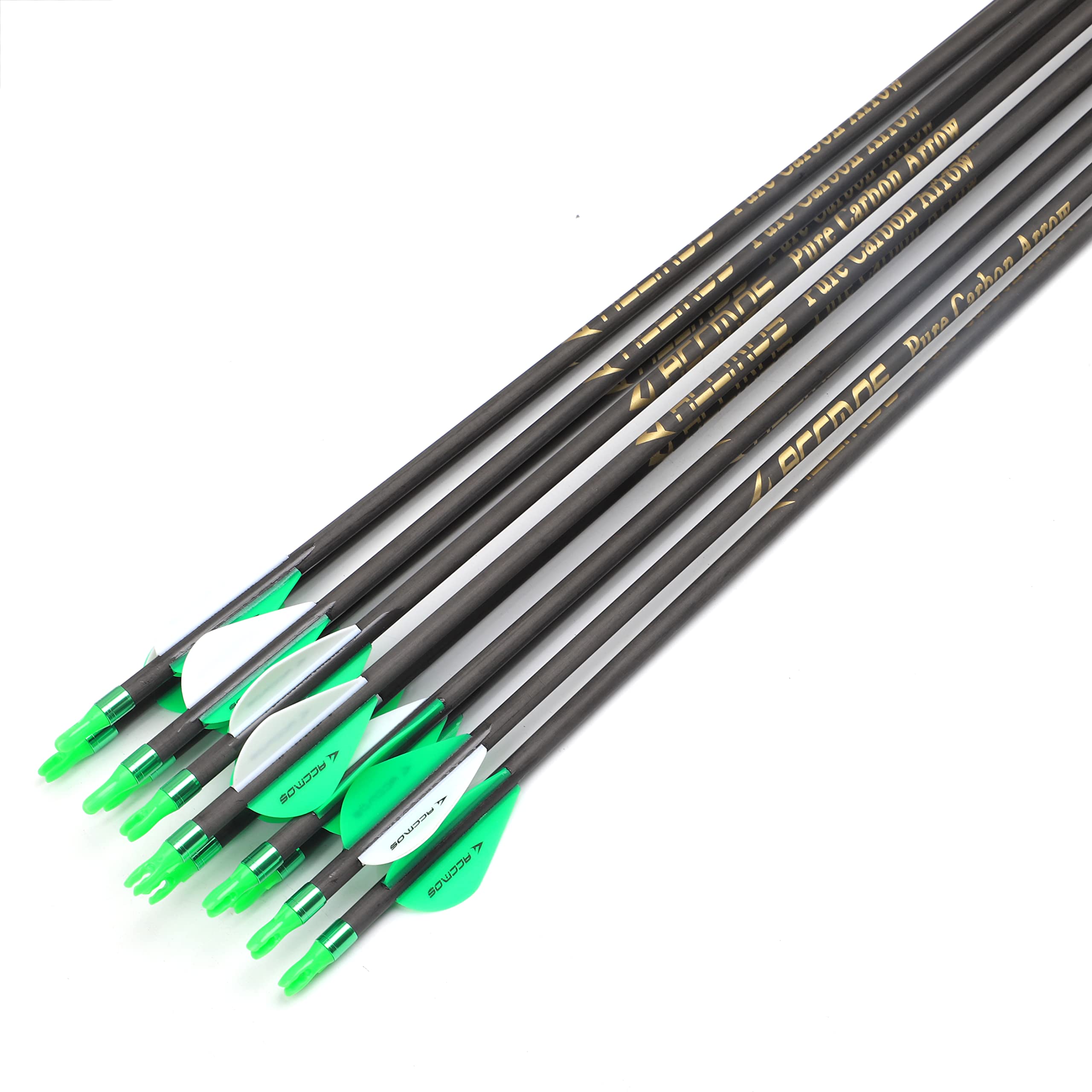ACCMOS ID 6,2 mm Freccia da Caccia Spine 300 350 400 500 600 700 800 Frecce in Carbonio Lunghezza 22,5-31 Pollici per Arco Ricurvo Archi Compound Tiro con L'Arco 12 pz
