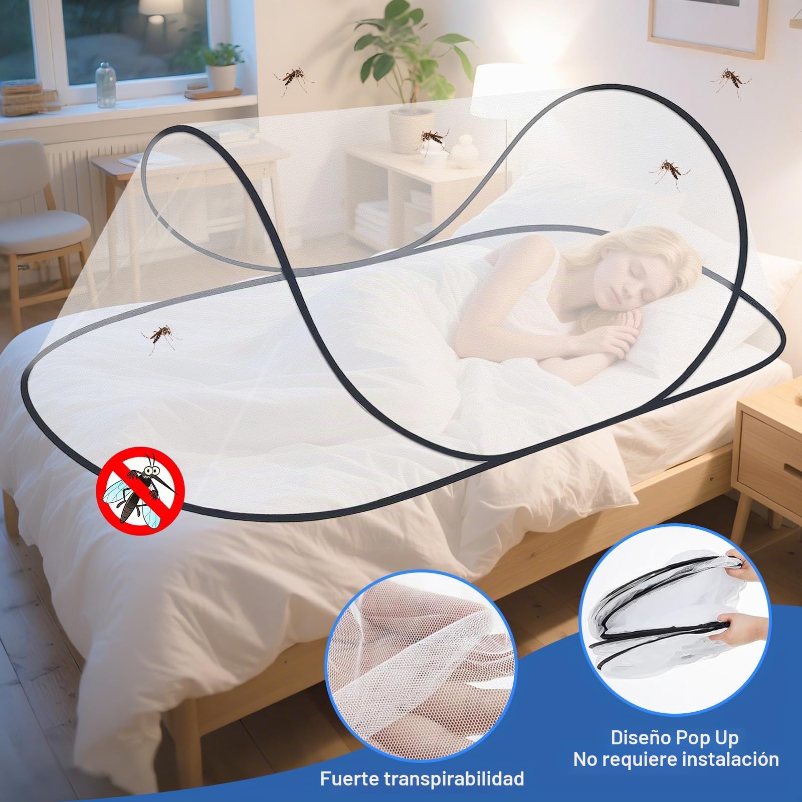 Mosquitera Pop Up, 200 x 80 x 56 cm, plegable, tienda de campaña portátil, familiar, cama para cama, camping, viaje, interior, simple