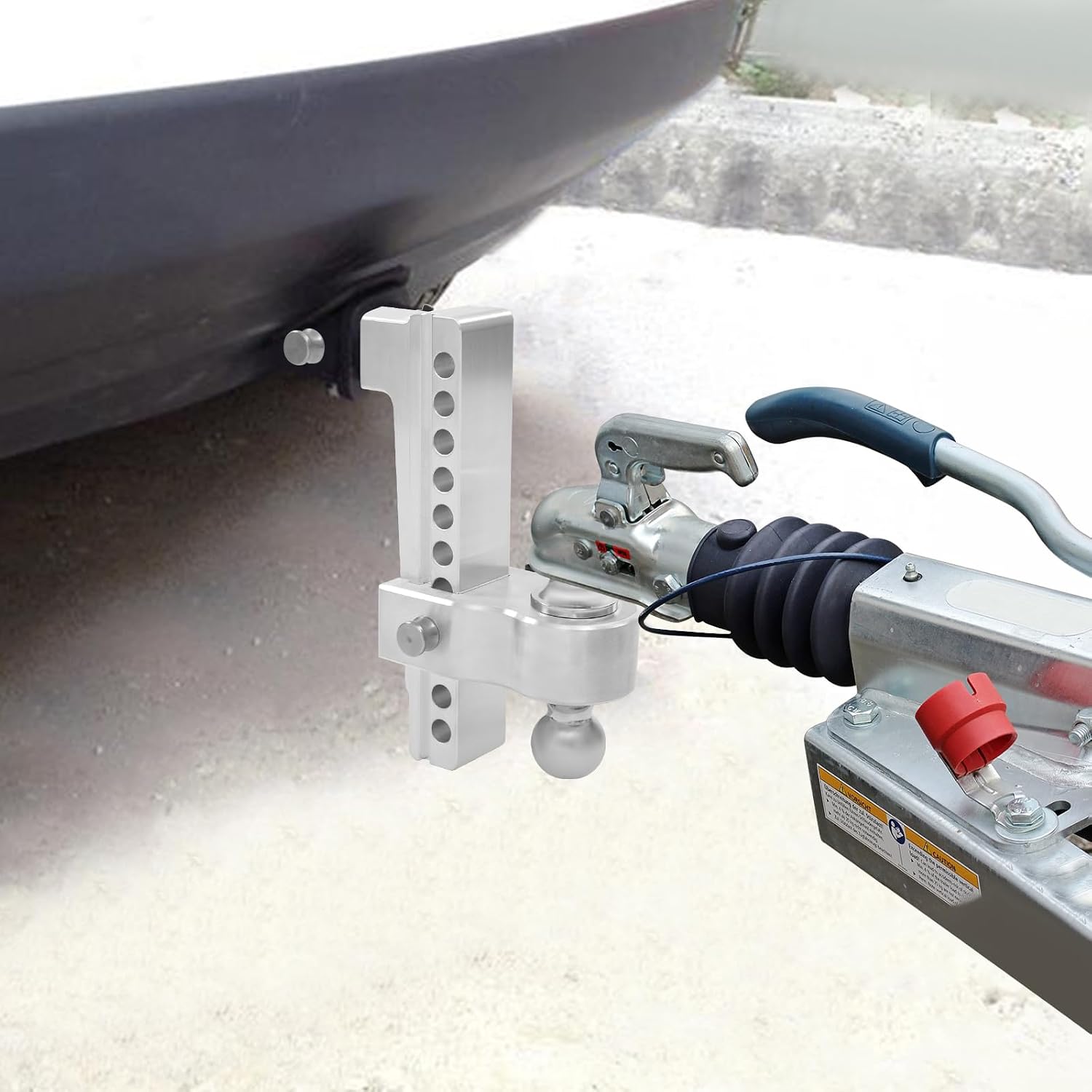Adjustable Trailer Truck Drop Hitch,Heavy Duty 2 Ball 26,500 LBS GTW Aluminum Hitch with Anti-Theft Pins Locks,10 Inch Down/Rise Drop Hitch for Trucks,RVs 2-Inch Receivers