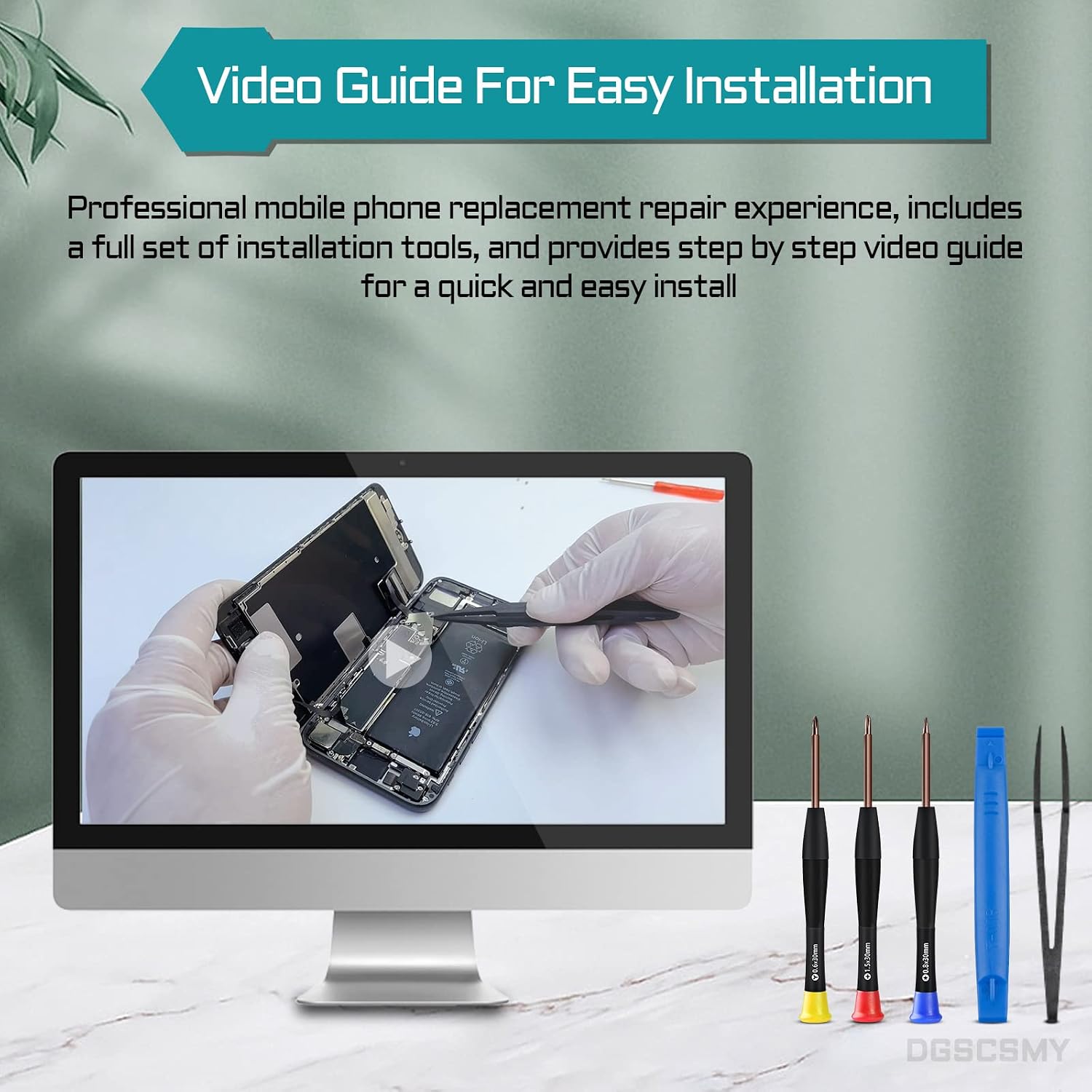 for iPhone 12 for iPhone 12 Pro Front Camera Replacement Repair Kit | OEM Facing Lens Module Part 12MP 6.1" Structured Light Receiver Transmitter Flex Cable Fix Tool for A2172 A2402 A2403 A2404
