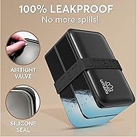 Vista 10 de Umami Bento Lunch Box for Men & Women, Black Lotus, 68 oz