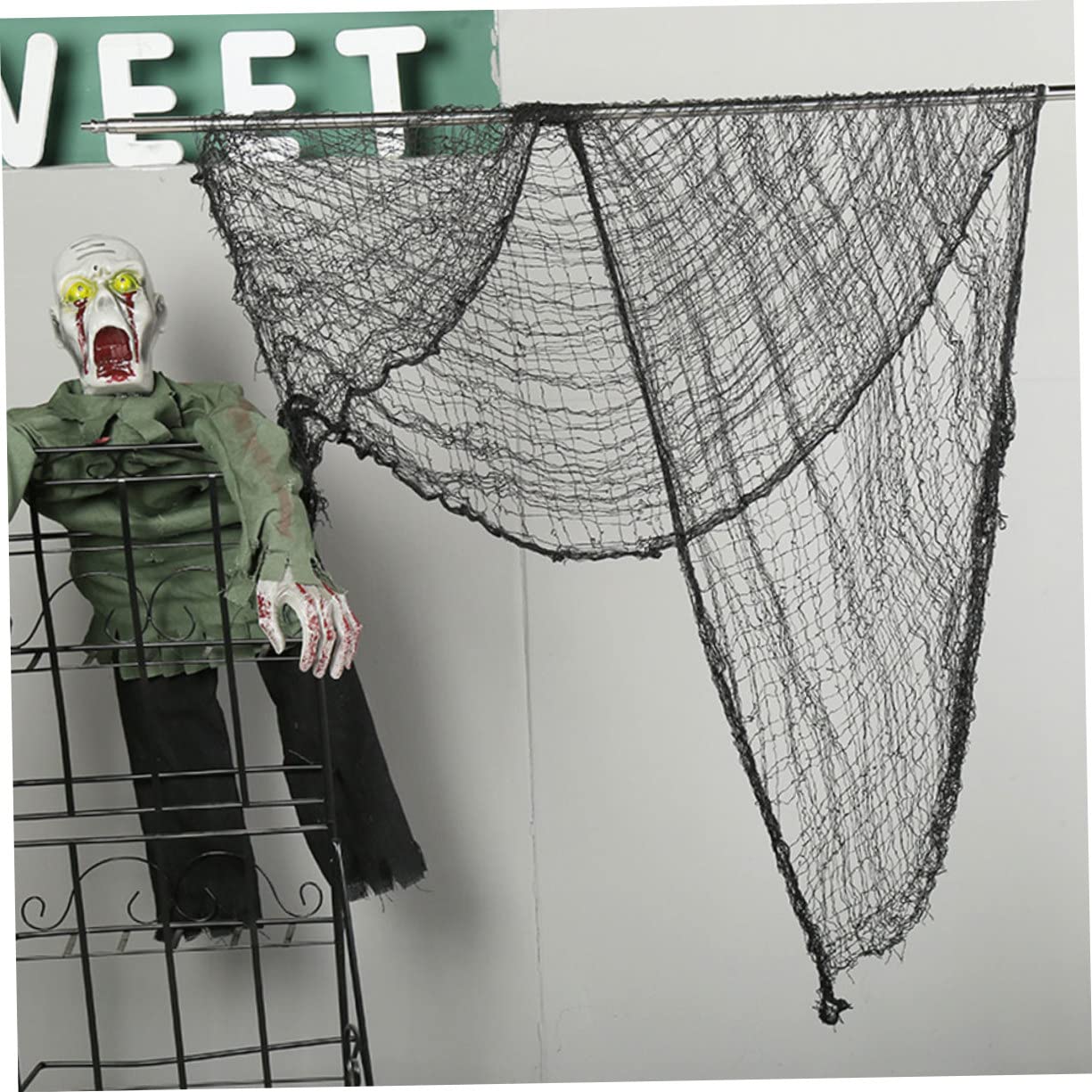 TOPBATHY 10 Piezas Telaraña De Halloween Gasa De Halloween Espeluznante Decoración De Halloween Decoración Paño Espeluznante De Halloween Tela Espeluznante Tela De Gasa Black