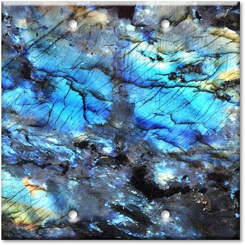 Miniatura 7 de Art Plates - Placa decorativa para interruptor de luz - Placa decorativa de pared metálica - Combo Outlet - Decora - Cuarcita azul lemuriana -