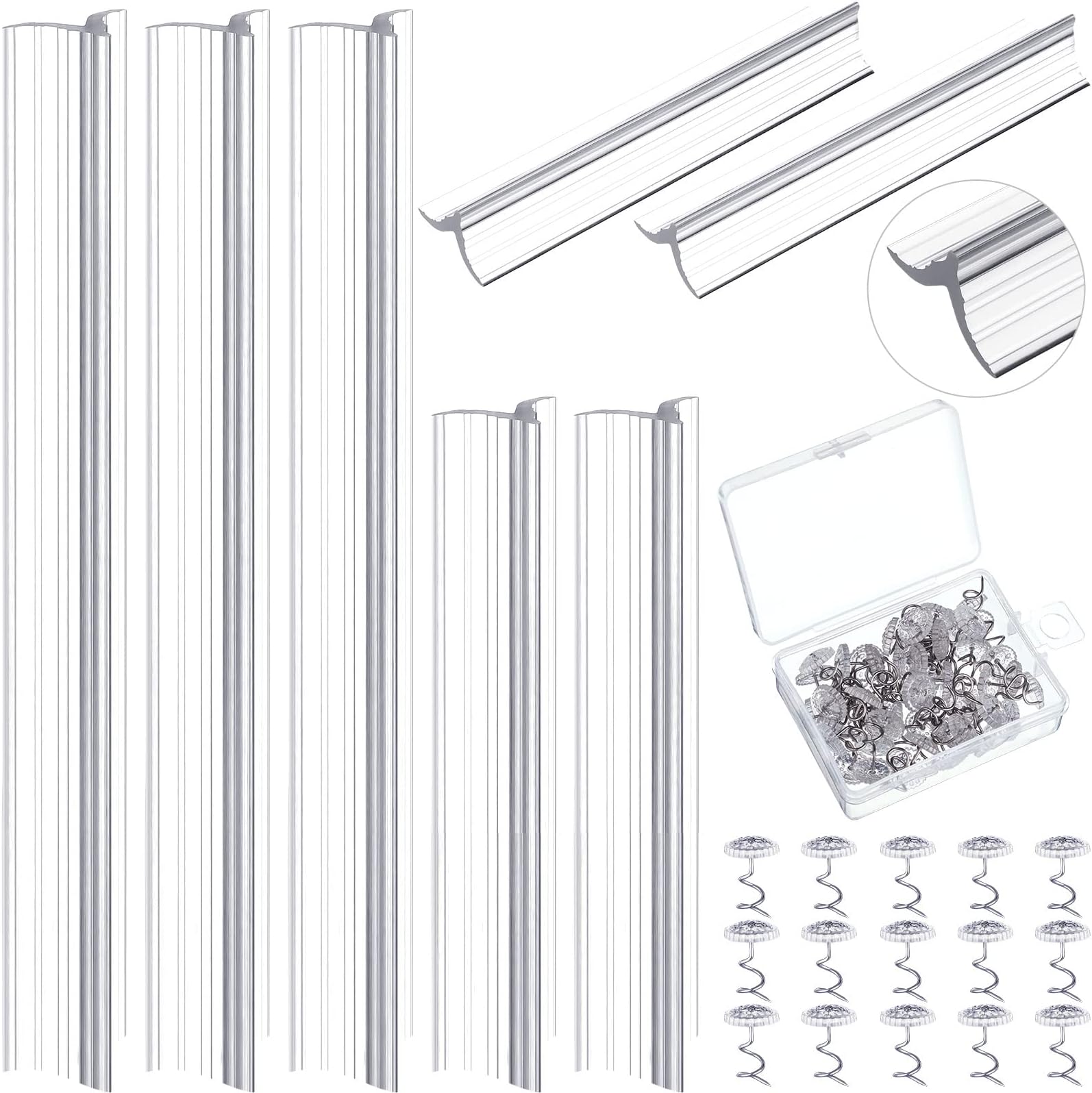 55 Pieces Slipcover Tuck Grips Couch Slipcover Couchs Cover Inserts Sectional Couch Covers Tucks Upholstery Twist Pins Clear Heads Bed Skirt Pin for Sofa Armchairs Hold Slipcovers Bedskirts Decorate