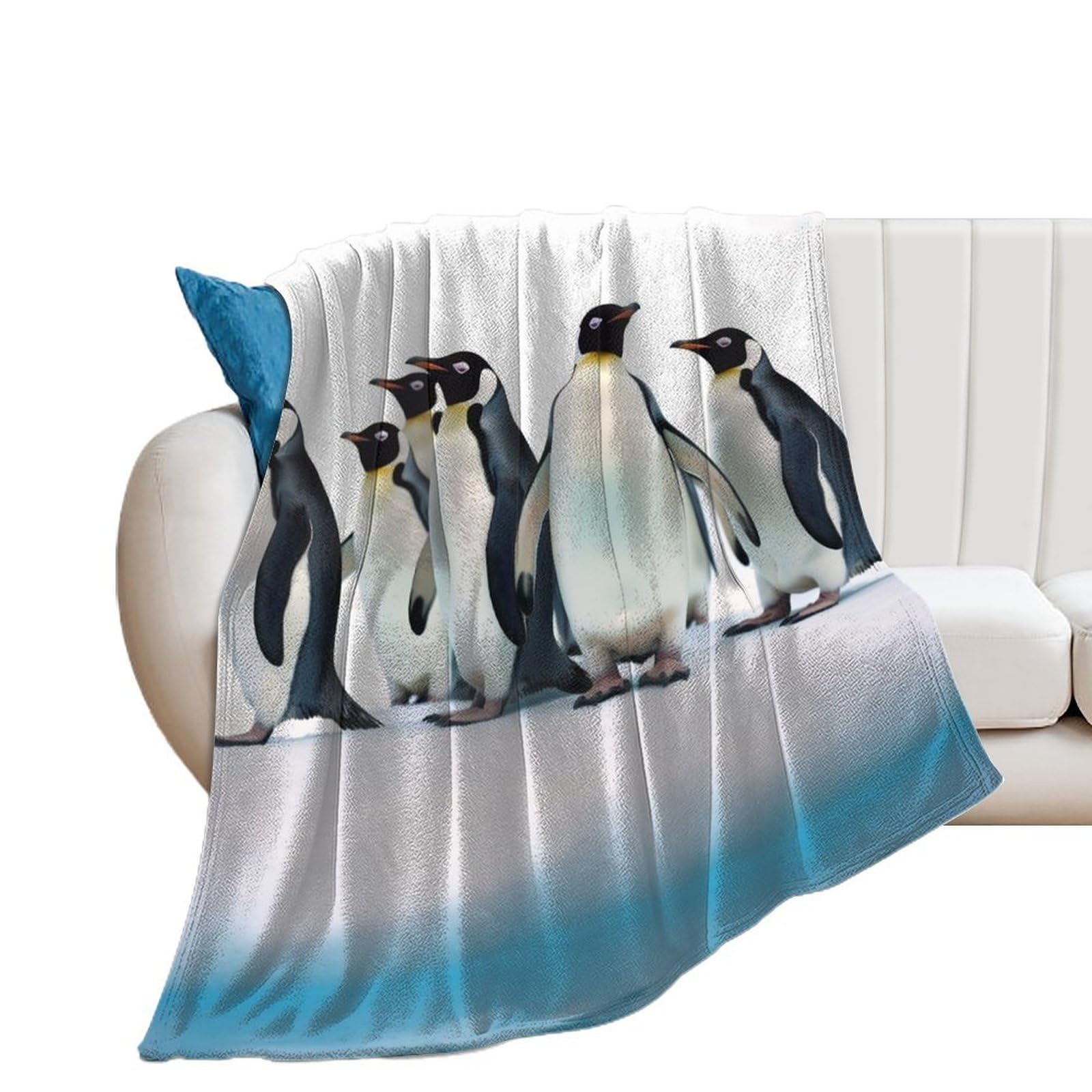 Couverture flanelle pingouins haute qualité lit toutes saisons