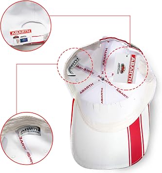 Abarth 21732 White Cap Curved Visor