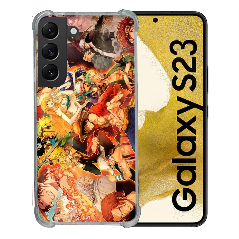 Cokitec Tempered Glass Reinforced Case for Samsung Galaxy S23 Manga One Piece Nakama