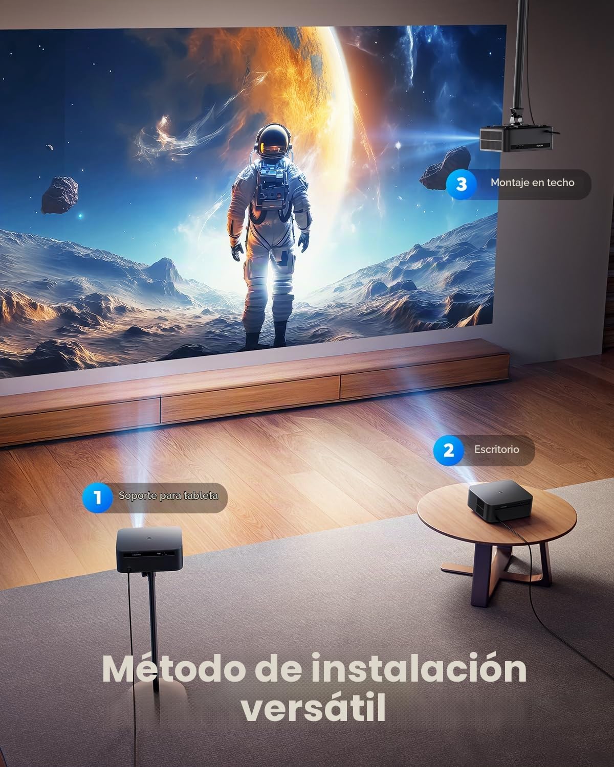 Proyector 4K【1400 ANSI/Google TV/Netflix Ready】 WiMiUS Proyector Full HD 1080P Nativo, Auto Focus/Keystone, WiFi 6&Bluetooth 5.2, Control de Voz Projector en Casa/Exterior (Negro carbón)