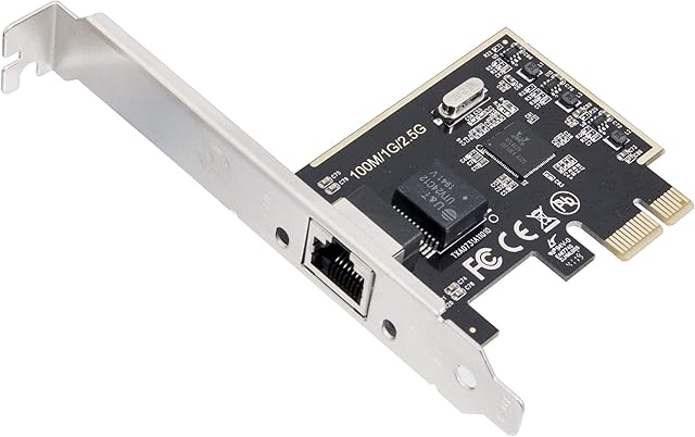 IO Crest 2.5 Gigabit Ethernet PCI Express PCI-E Network Controller Card 10/100/1000/25000 Mbps RJ45 LAN Adapter Converter for Desktop PC (SI-PEX24059)