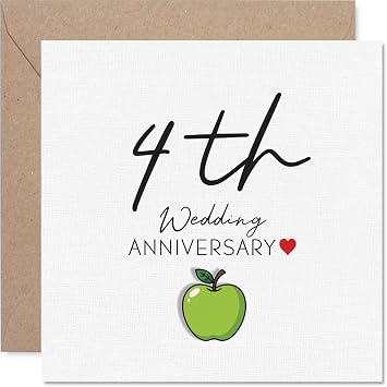 Playful 4th Anniversary Card, Apple of My Eye Vibe
