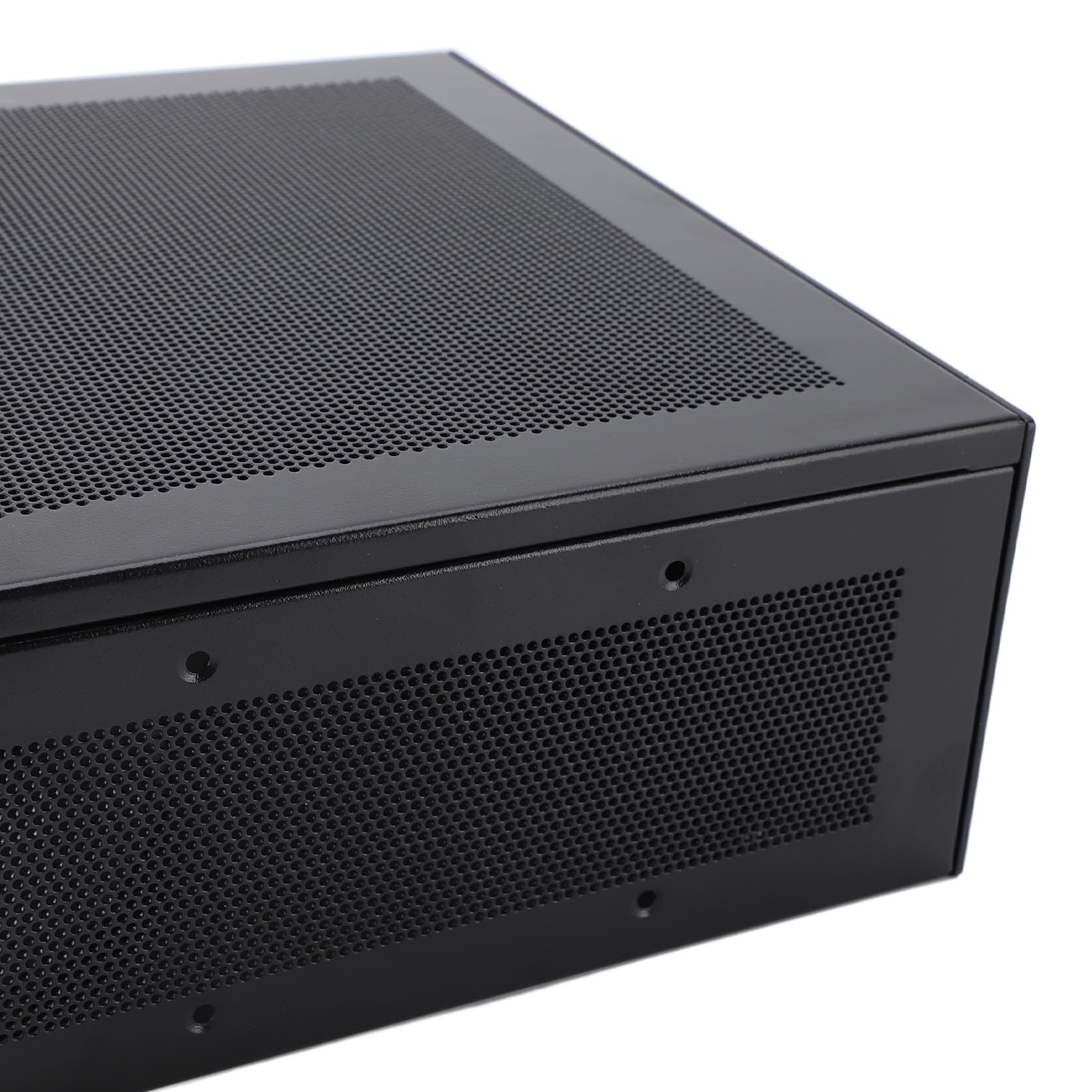 Alomejor Obudowa Komputera do Gier Mesh Punch Tower do Płyty Głównej ITX, Stal Walcowana na Zimno, Porty USB 3.0, Wnęki na Dyski SSD + HDD, 1 Gniazdo PCI, Zasilacz FLEX