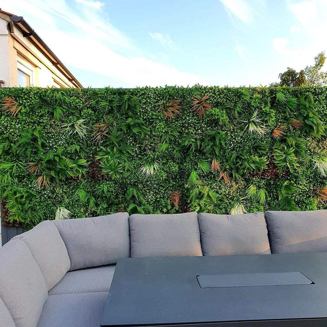 ULAND Artificial Plant Wall Panels, 1pc 40"x40" Greenery Grass Wall Backdrop Decoration, Faux Ivy Leaves Outdoor Privacy Fence Covering