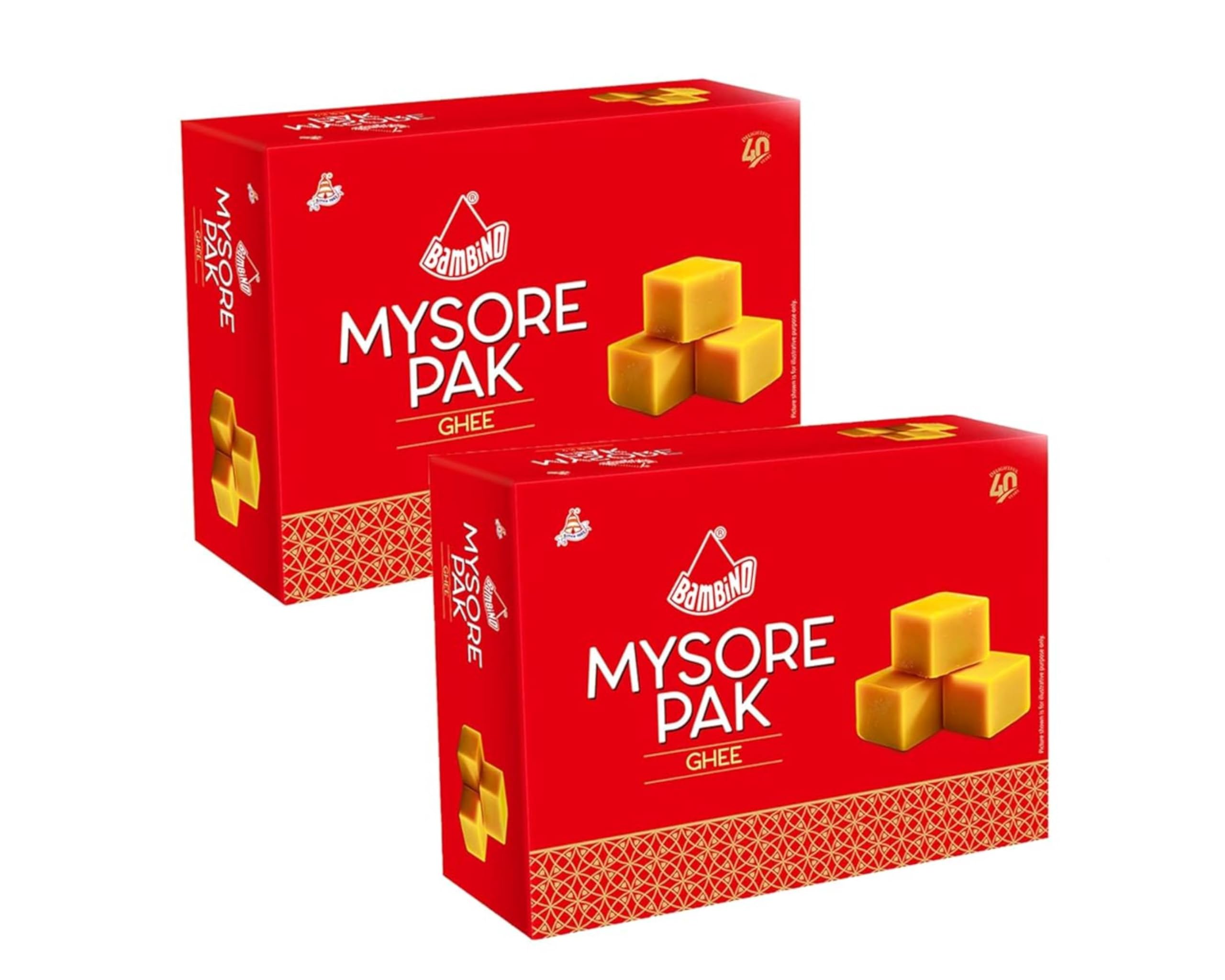 Bambino Premium Soft Ghee Mysore Pak | 400g Each 200g X Pack of 2
