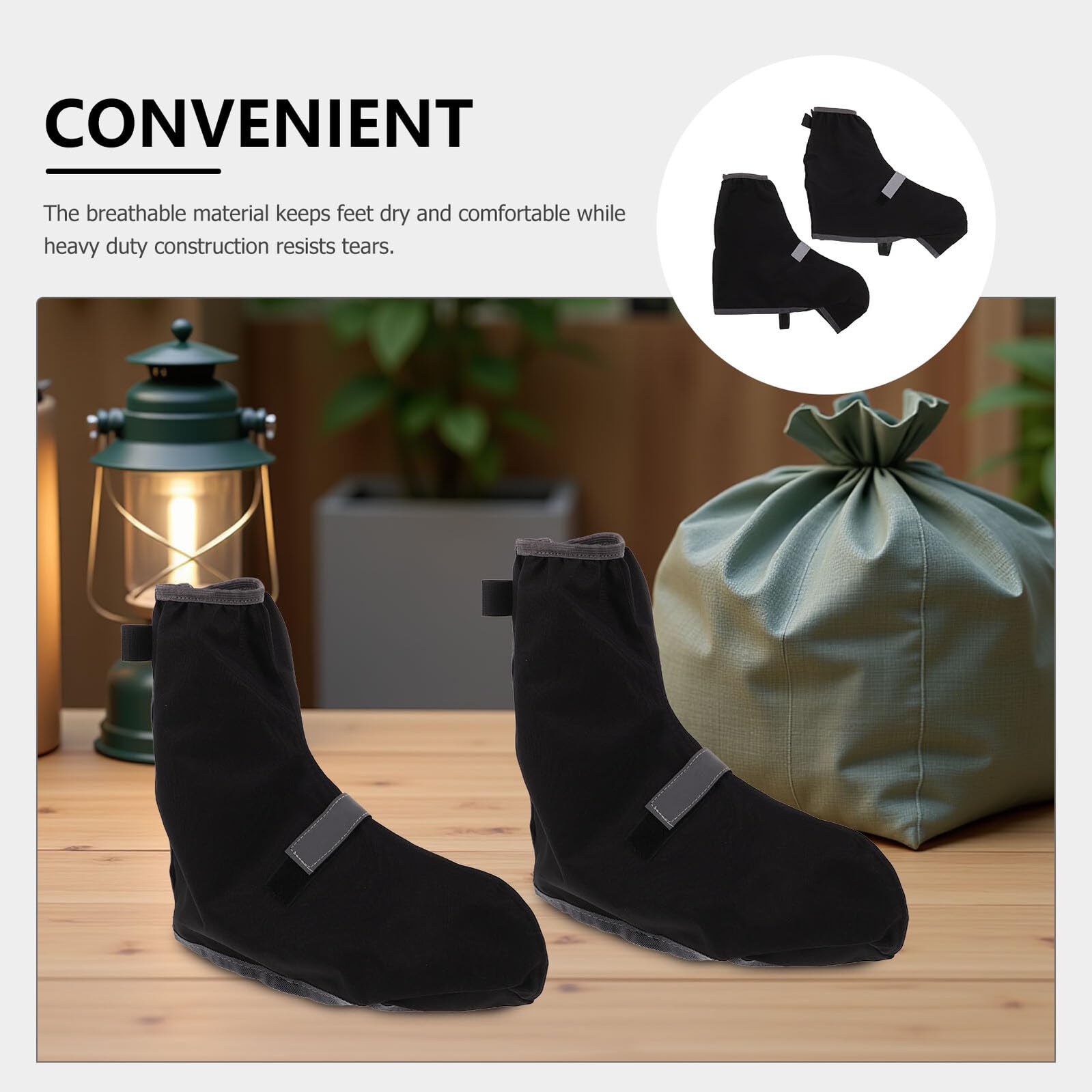 Cubrezapatos Impermeables para Senderismo Polainas Negras Talla L Protección Antideslizante Resistente al Agua para Botas de Montaña Ciclismo y Actividades al Aire Libre 1 Par