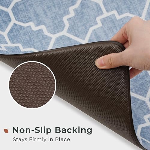 Vista 5 de FRESHMINT Kitchen Mat Set of 2, Anti-Fatigue Cushioned Kitchen Mats for Floor, Waterproof Non Slip Comfort Standing Mat, Boho Kitchen Rug for Lake